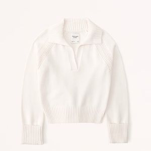 Abercrombie & Fitch White V-Neck Sweater